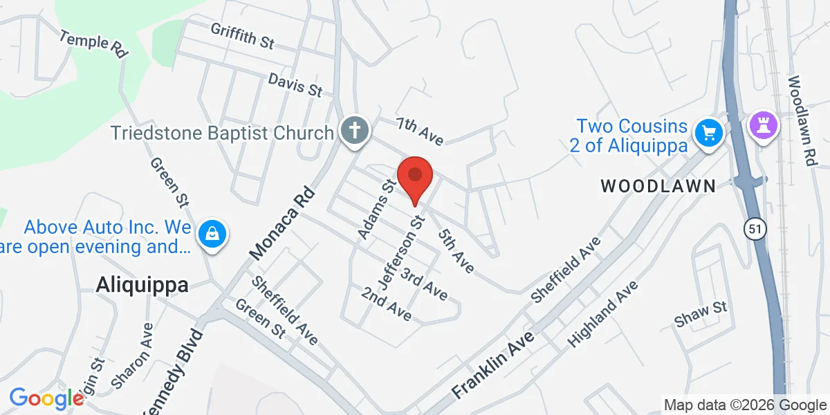 Map to 207 5th Ave, Aliquippa, PA